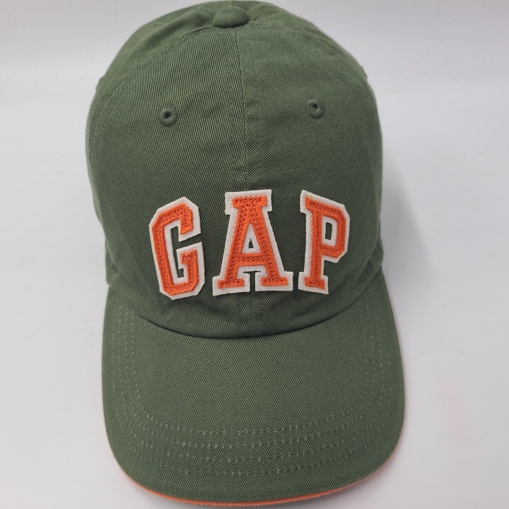 Kids Gap Hat Adjustable S-M Green Orange Logo Baseball Cap Casual Preppy Cotton